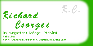 richard csorgei business card